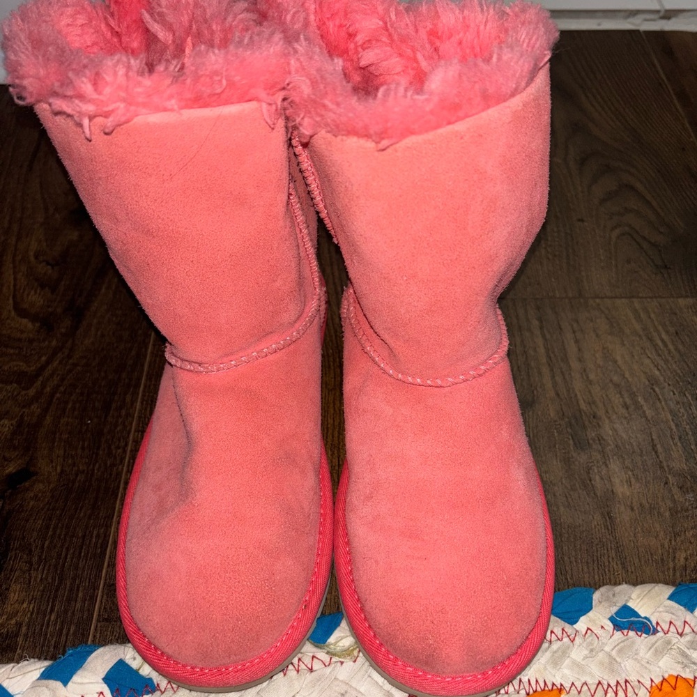 UGG Pink Fuzzy Kids Boots